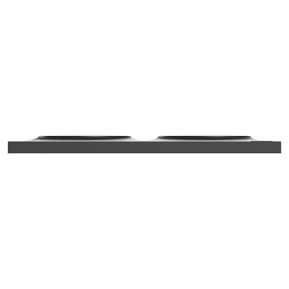 Plaque de finition 2 postes Schneider Electric Odace Styl S54C704 coloris anthracite avec liseré anthracite l.156 x P.10 x H.85 mm