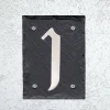 Plaque de numéro de rue, en schiste, noir, L.11,5 x l.15 cm, Chapuis CIXA10