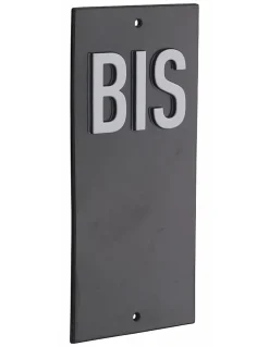 Plaque de signalisation BIS, marquage blanc sur fond noir, panneau ABS à visser, 56x120mm - THIRARD