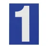 Plaque de signalisation 1, marquage blanc sur fond bleu, panneau PVC adhésif, 65x90mm - THIRARD