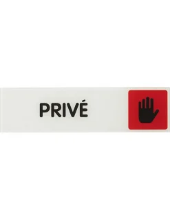 Plaque de signalisation Privé, plexiglass adhésif, 170x45mm - THIRARD