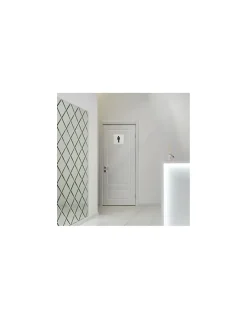 Plaque de signalisation WC Homme , à visser, inox brossé, marquage noir, 100x100mm - THIRARD