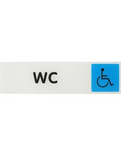 Plaque de signalisation WC, plexiglass adhésif, 170x45mm - THIRARD