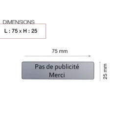 Plaque "Pas de publicité, Merci"