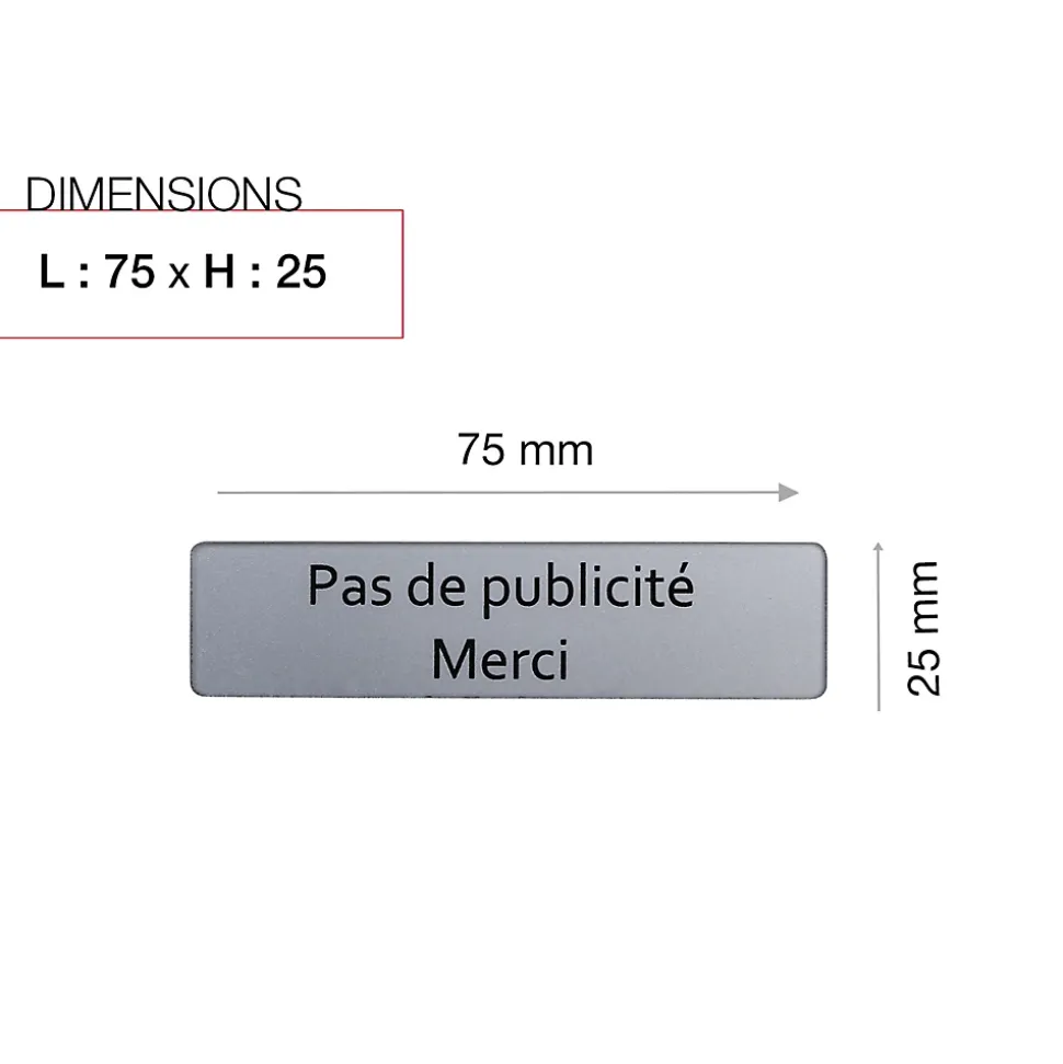 Plaque "Pas de publicité, Merci"