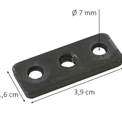 4 platines 3 trous ø7 mm x L. 39 mm x l. 16 mm
