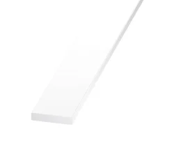 Plat PVC blanc 25 x 5 mm, 2 m Polychlorure de vinyle (PVC)