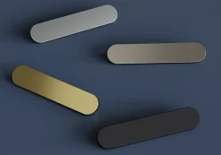 Poignée de meuble arrondi GoodHome Minzh aluminium mat noir l.153mm x l.25mm x H. 16mm entraxe 128mm