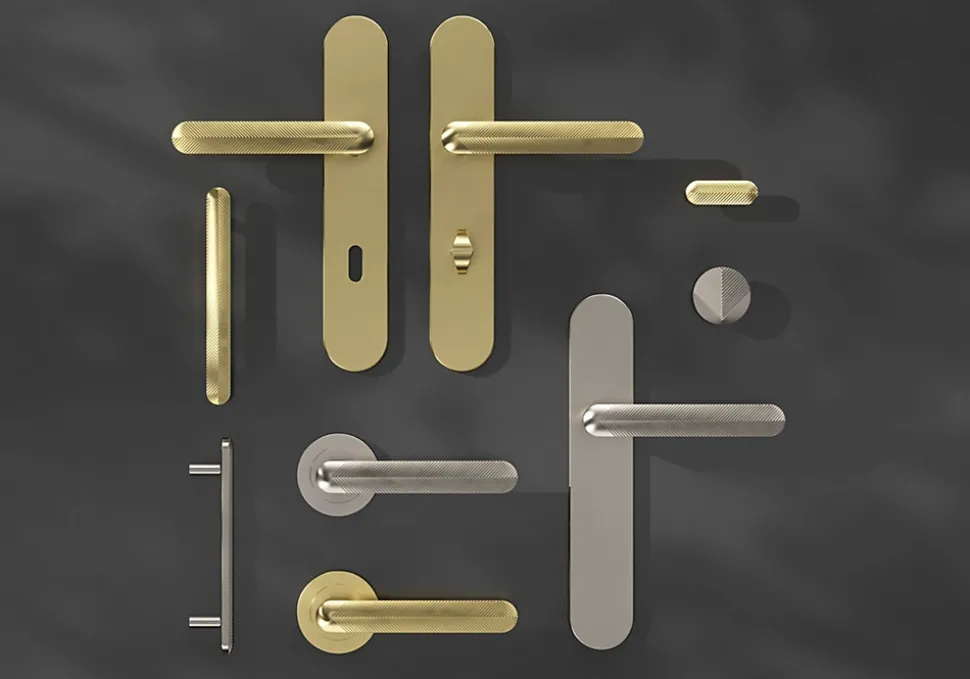 Poignée de meuble arrondi GoodHome Garlan aluminium effet laiton satin doré l.136mm x l.15mm x H. 27mm entraxe 96mm