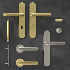 Poignée de meuble arrondi GoodHome Garlan aluminium effet laiton satin doré l.136mm x l.15mm x H. 27mm entraxe 96mm