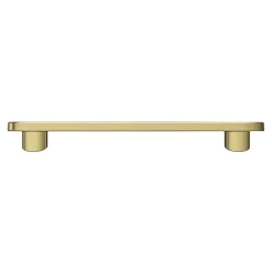 Poignée de meuble arrondi GoodHome Minzh aluminium effet laiton satin doré l.121mm x l.25mm x H. 16mm entraxe 96mm