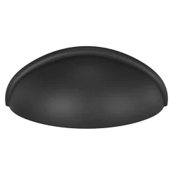 Poignée de meuble demi-ronde GoodHome Armel mat noir l.79mm x l.28mm x H. 26mm entraxe 64mm