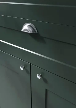 Poignée de meuble demi-ronde GoodHome Govlin effet chromé gris l.81mm x l.30mm x H. 30mm entraxe 64mm