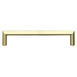 Poignée de meuble Droit GoodHome Keri effet laiton satin doré l.138mm x l.11mm x H. 27mm entraxe 128mm