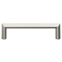 Poignée de meuble Droit GoodHome Keri effet nickel satin gris l.106mm x l.11mm x H. 27mm entraxe 96mm