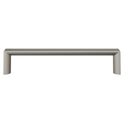 Poignée de meuble Droit GoodHome Dotz effet nickel satin gris l.135mm x l.12mm x H. 26mm entraxe 128mm