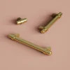 Poignée de meuble en T GoodHome Kerver acier et Zamac effet laiton doré l.168mm x l.18mm x H. 34mm entraxe 128mm