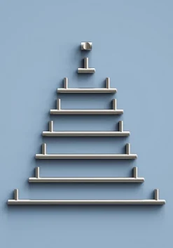 Poignée de meuble en T GoodHome Dizel acier effet nickel satin gris l.264mm x l.12mm x H. 35mm entraxe 224mm