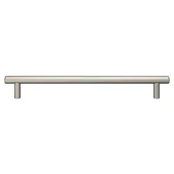 Poignée de meuble en T GoodHome Dizel acier effet nickel satin gris l.264mm x l.12mm x H. 35mm entraxe 224mm
