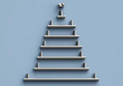Poignée de meuble en T GoodHome Dizel acier effet nickel satin gris l.264mm x l.12mm x H. 35mm entraxe 224mm