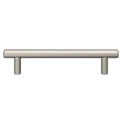Poignée de meuble en T GoodHome Dizel acier effet nickel satin gris l.168mm x l.12mm x H. 35mm entraxe 128mm