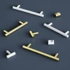 Poignée de meuble en T GoodHome Dizel acier mat blanc l.136mm x l.12mm x H. 35mm entraxe 96mm