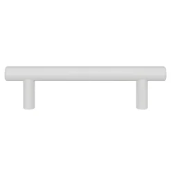 Poignée de meuble en T GoodHome Dizel acier mat blanc l.136mm x l.12mm x H. 35mm entraxe 96mm