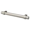 Poignée de meuble en T GoodHome Kerver acier et Zamac effet nickel satin gris l.168mm x l.18mm x H. 34mm entraxe 128mm