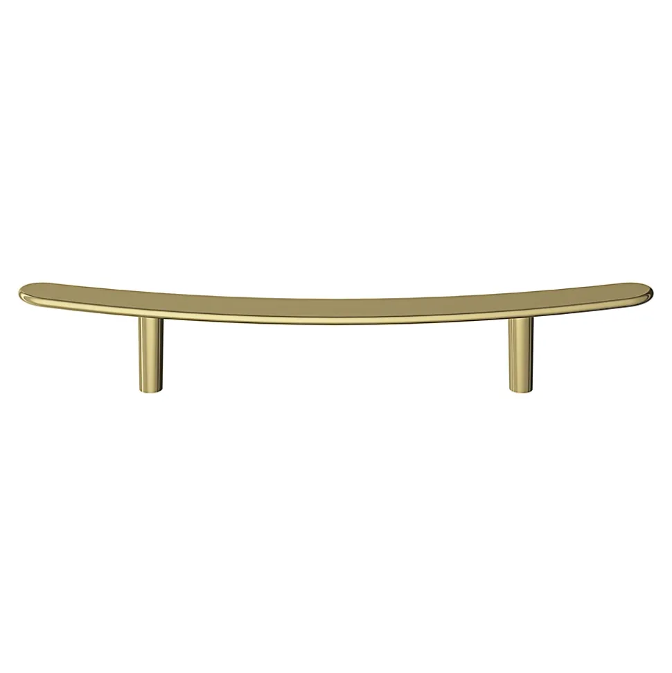 Poignée de meuble en T GoodHome Meham effet laiton doré l.220mm x l.20mm x H. 35mm entraxe 128mm