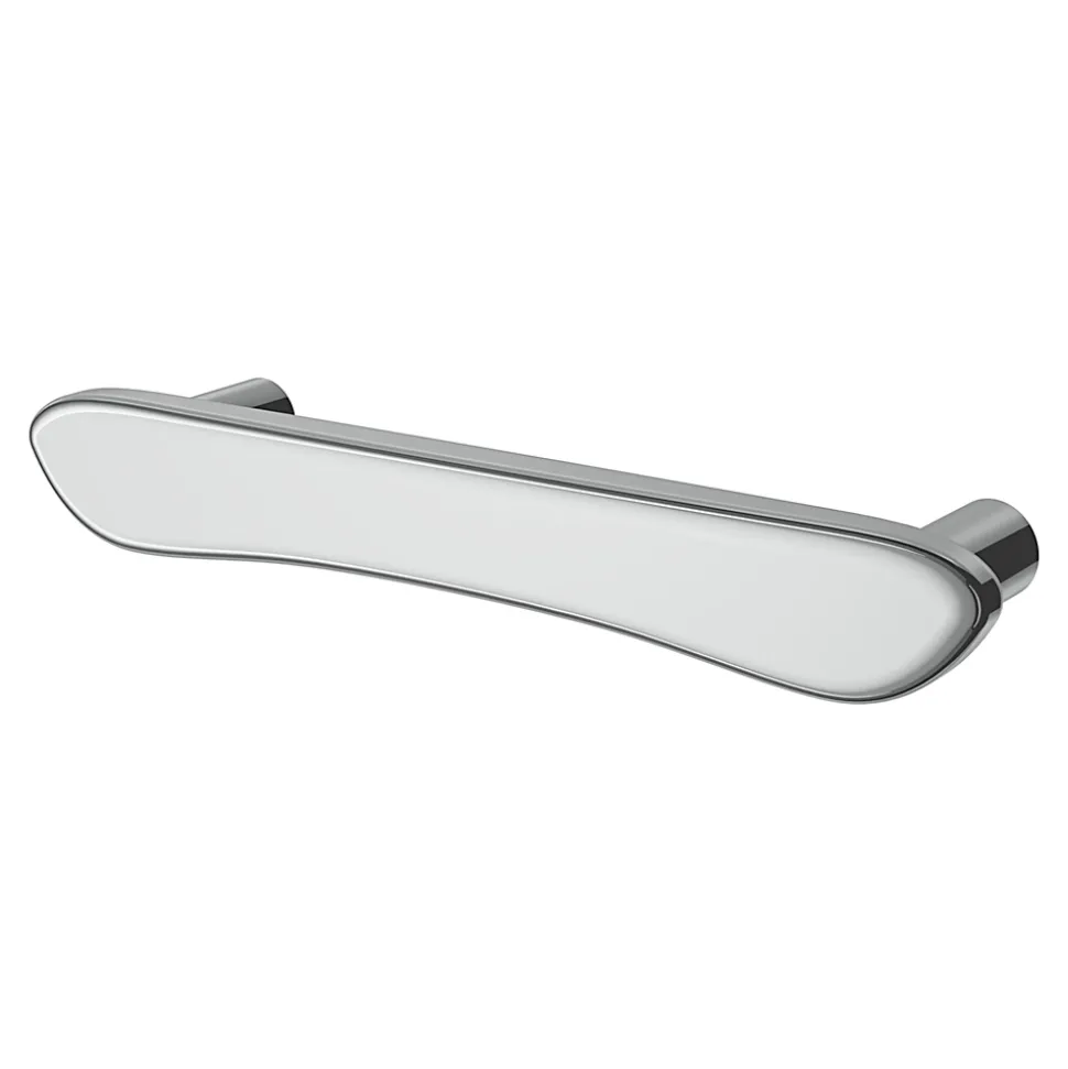 Poignée de meuble en T GoodHome Armel aluminium effet chromé gris l.120mm x l.17mm x H. 30mm entraxe 96mm