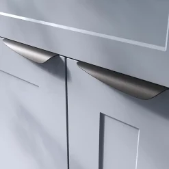 Poignée de meuble Incurvé GoodHome Mehaban mat noir l.170mm x l.44mm x H. 18mm entraxe 128mm