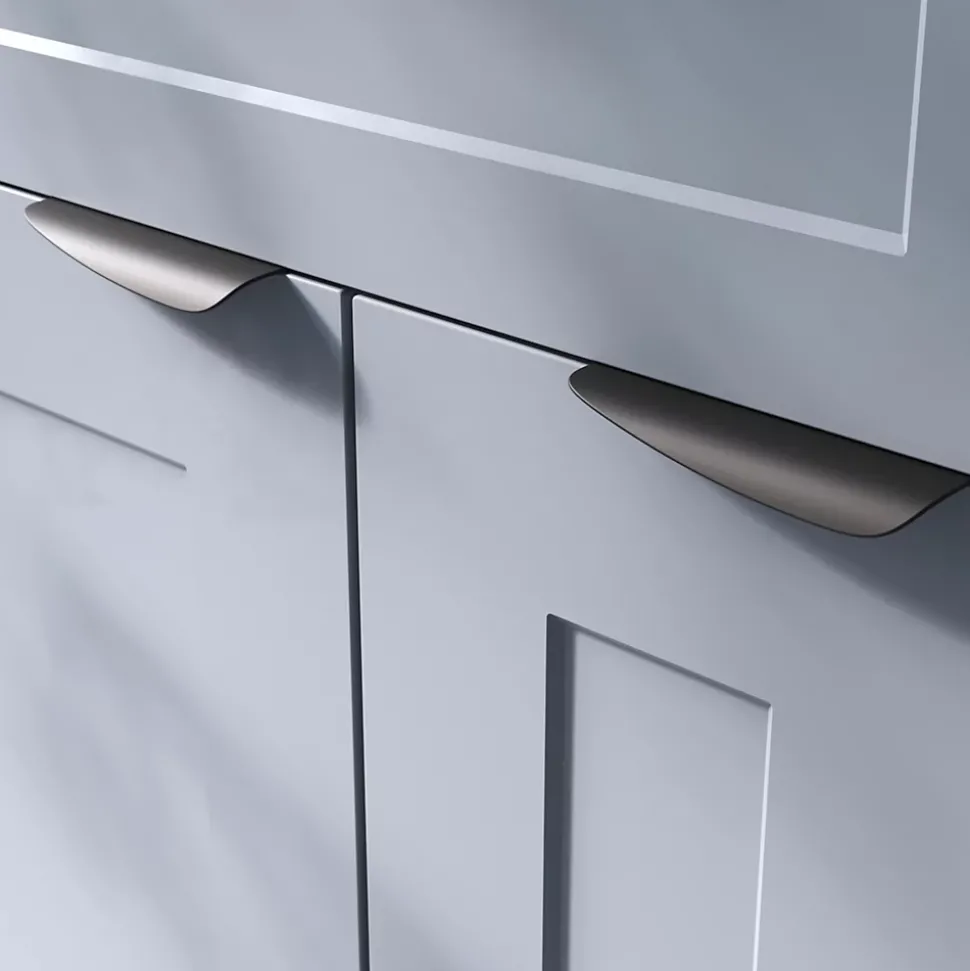 Poignée de meuble Incurvé GoodHome Mehaban mat noir l.120mm x l.44mm x H. 13mm entraxe 96mm