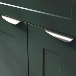 Poignée de meuble Incurvé GoodHome Mehaban effet satin gris l.120mm x l.44mm x H. 13mm entraxe 96mm