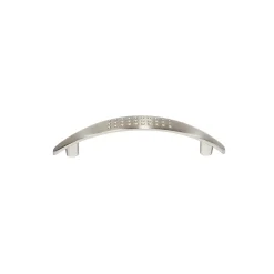 Poignée de meuble nœud Diss effet nickel satin gris l.124mm x l.18mm x H. 25mm entraxe 96mm