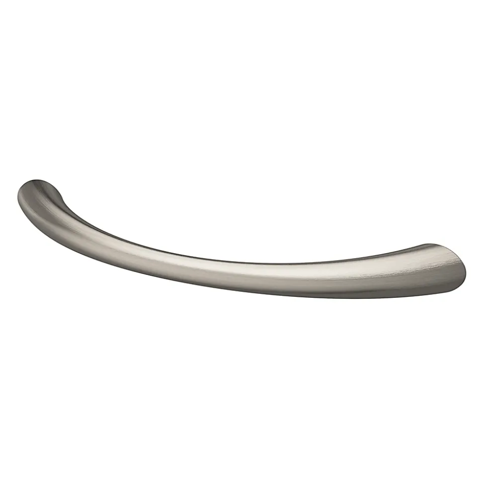 Poignée de meuble nœud GoodHome Primel effet nickel satin gris l.114mm x l.11mm x H. 27mm entraxe 96mm