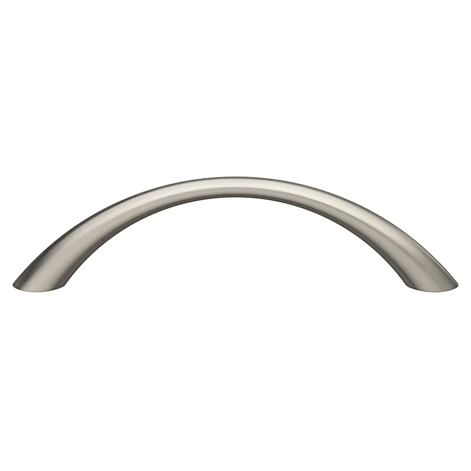 Poignée de meuble nœud GoodHome Primel effet nickel satin gris l.114mm x l.11mm x H. 27mm entraxe 96mm