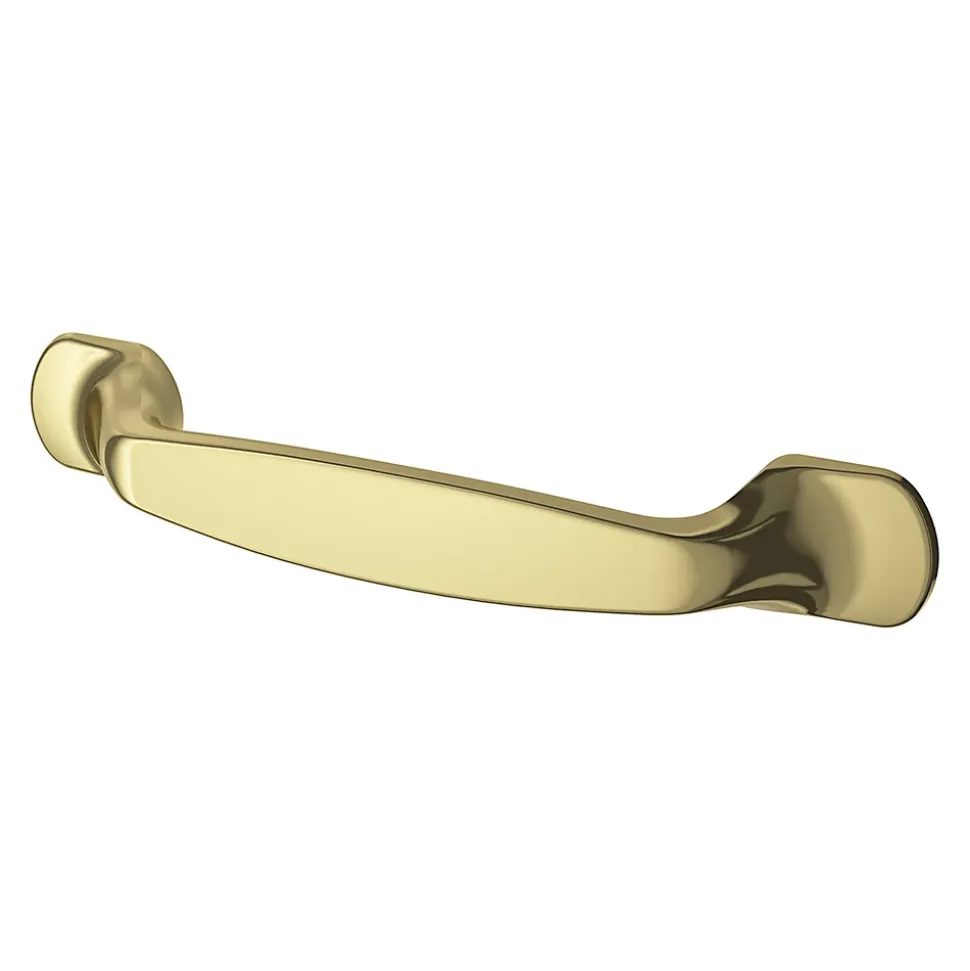 Poignée de meuble nœud GoodHome Prat aluminium effet laiton doré l.162mm x l.10mm x H. 26mm entraxe 128mm