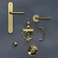 Poignée de meuble nœud GoodHome Tudy Laiton effet laiton doré l.110mm x H. 15mm entraxe 96mm