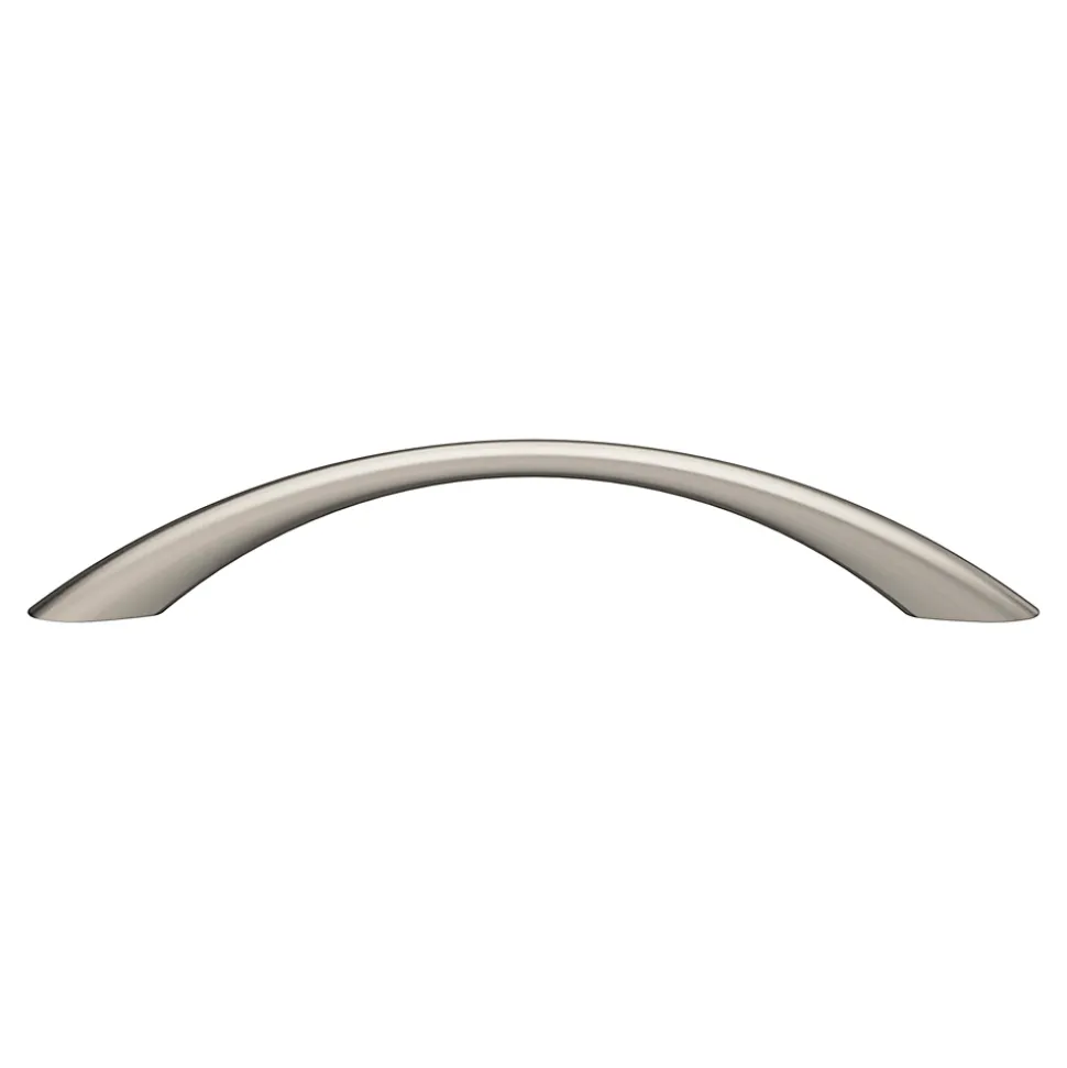 Poignée de meuble nœud GoodHome Primel effet nickel satin gris l.160mm x l.9mm x H. 27mm entraxe 128mm