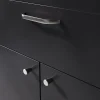 Poignée de meuble nœud GoodHome Irvil aluminium effet nickel satin gris l.142mm x l.12mm x H. 30mm entraxe 128mm