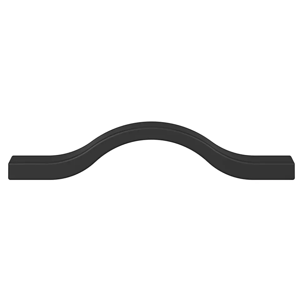 Poignée de meuble nœud GoodHome Prat aluminium mat noir l.130mm x l.10mm x H. 24mm entraxe 96mm