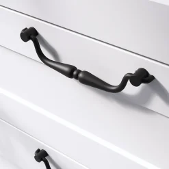 Poignée de meuble nœud GoodHome Kilhog mat noir l.143mm x H. 35mm entraxe 128mm