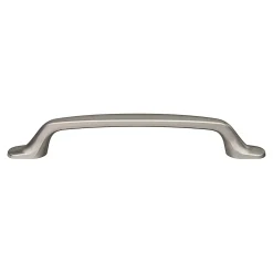 Poignée de meuble nœud GoodHome Govlin aluminium effet nickel satin gris l.164mm x l.20mm x H. 24mm entraxe 128mm