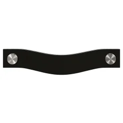 Poignée de meuble nœud GoodHome Hezo cuir et métal satin noir l.153mm x H. 24mm entraxe 128mm