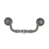 Poignée de meuble nœud Rohan effet étain satin gris l.122mm x H. 48mm entraxe 96mm