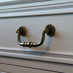 Poignée de meuble nœud Rohan effet laiton satin doré l.122mm x H. 48mm entraxe 96mm
