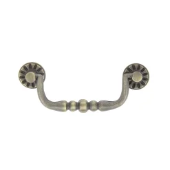 Poignée de meuble nœud Rohan effet laiton satin doré l.122mm x H. 48mm entraxe 96mm