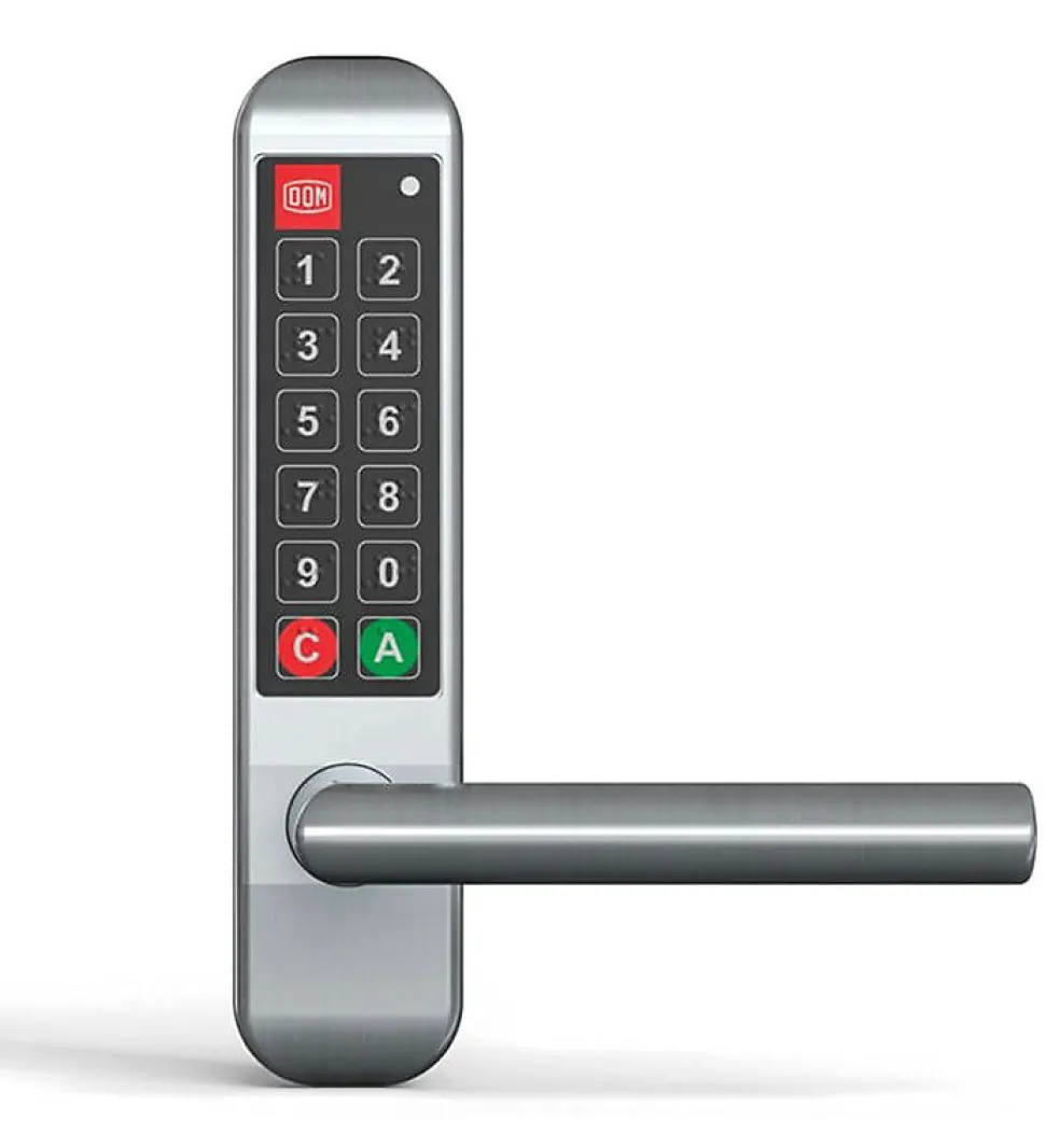 Poignée électronique serrure à code Easykey DOM serrure inox porte intérieure 50 mm sans clé