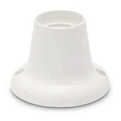 Point lumineux thermoplastique avec douille E27, base droite. Blanc