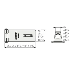 Porte-cadenas pliable ABUS Acier galvanisé-75 mm.